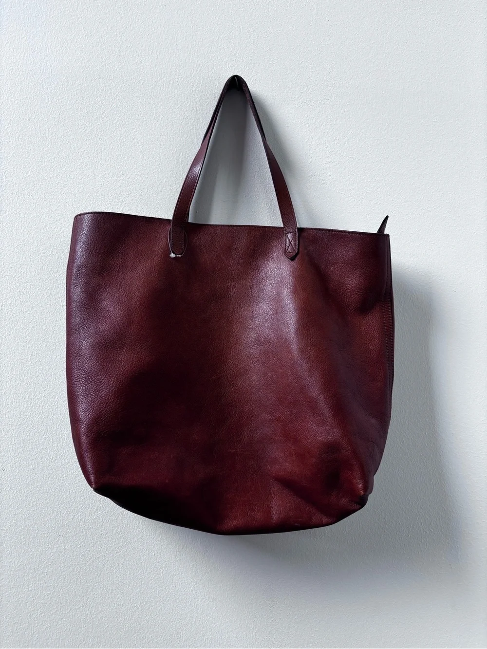 Large Madewell Leather Tote Bag - Brown
